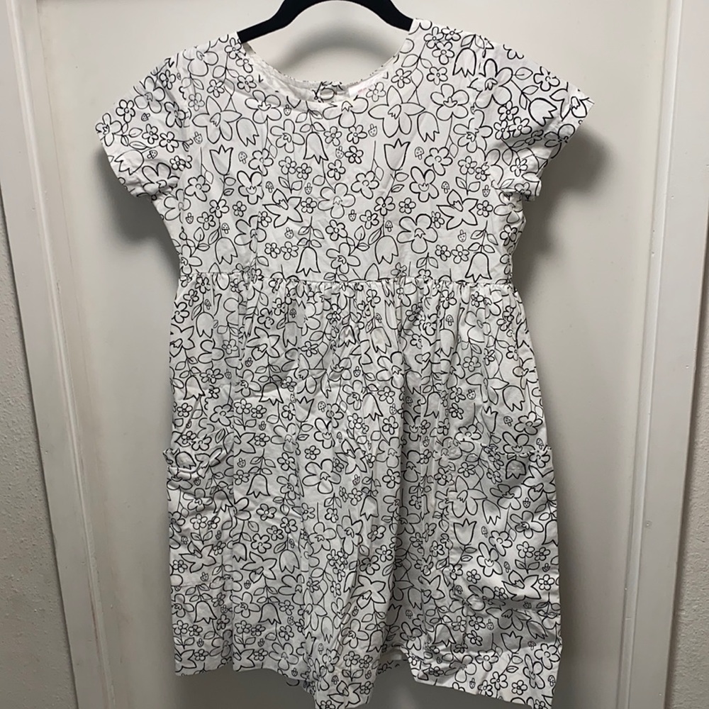 Hanna Andersson Big Girls Black & White Babydoll Dress